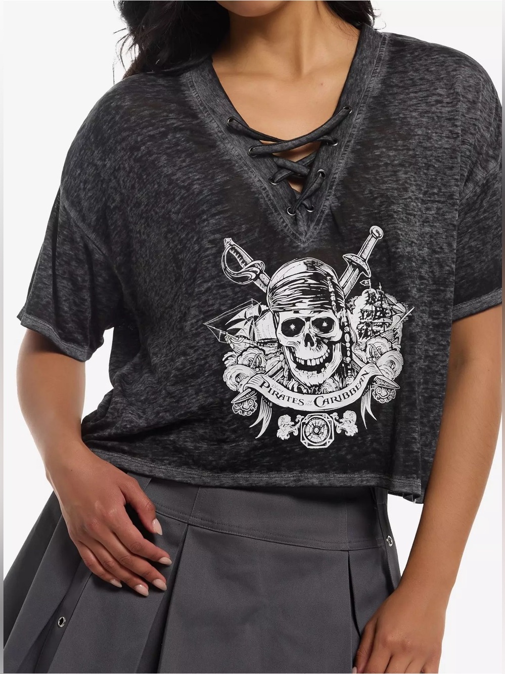 Disney Pirates Of The Caribbean Women’s Burnout T-Shirt Size Medium NWOT